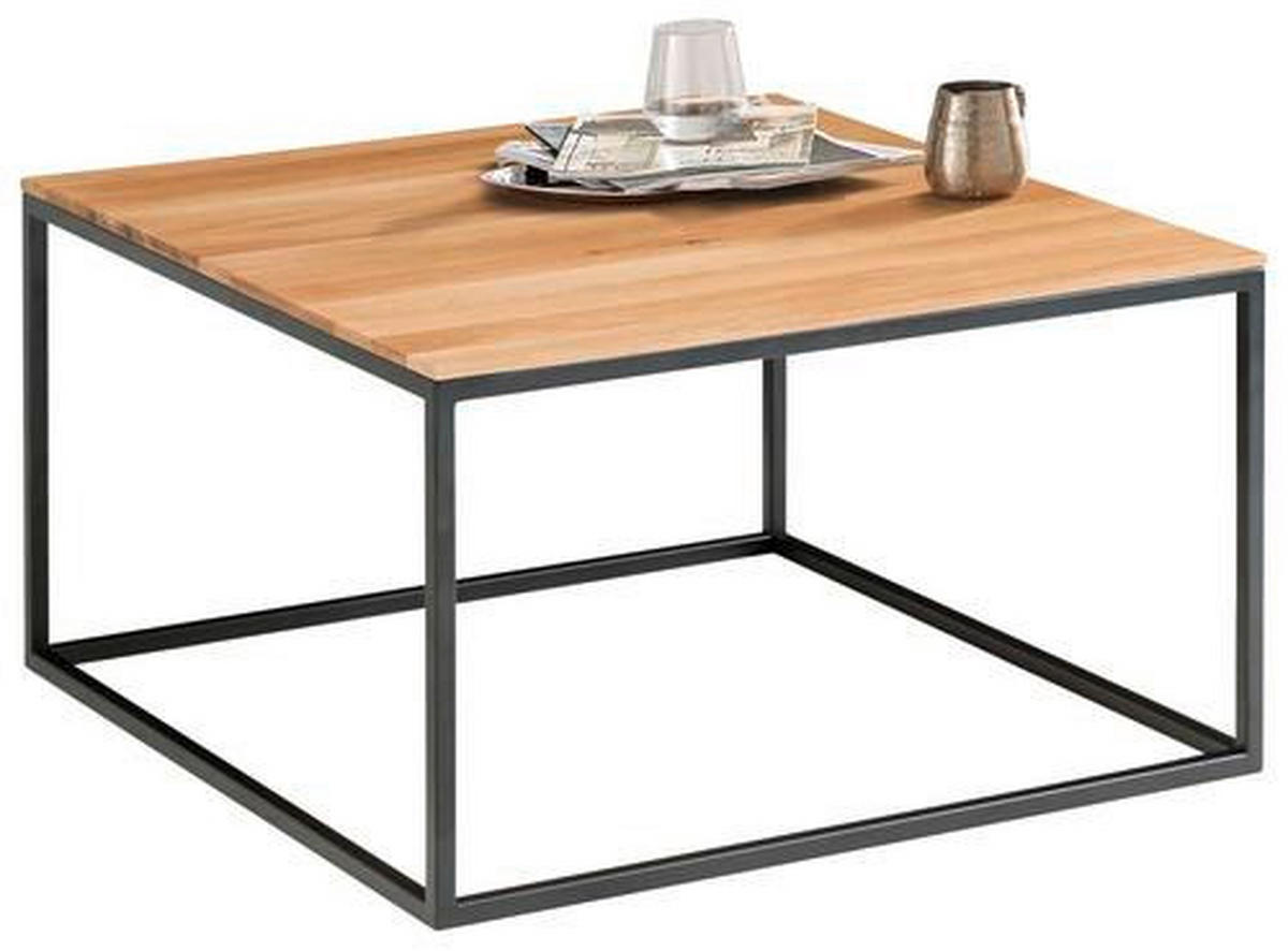 KONFERENČNÍ STOLEK, černá, barvy dubu, dřevo, 65/65/37 cm - černá/barvy dubu, Design, kov/dřevo (65/65/37cm) - Johann Jakob