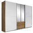 KLEIDERSCHRANK in Eichefarben, Weiß - Eichefarben/Alufarben, Design, Glas/Holzwerkstoff (271/210/62cm) - Carryhome KLEIDERSCHRANK in Eichefarben, Weiß - Eichefarben/Alufarben, Design, Glas/Holzwerkstoff (271/210/62cm) - Carryhome