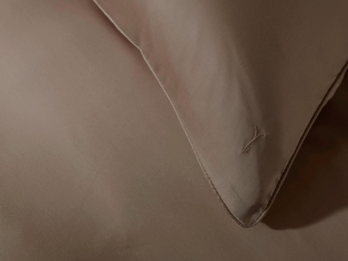 BETTWÄSCHE 2-teilig Suite-New-York Makosatin 135/200 cm  - Taupe, Basics, Textil (135/200cm)