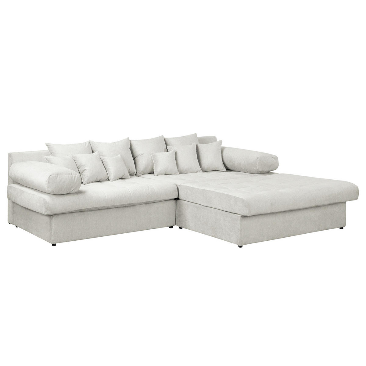 ECKSOFA Naomi Creme Mikrofaser Rückenkissen  - Creme/Schwarz, Design, Kunststoff/Textil (284/243cm) - P & B