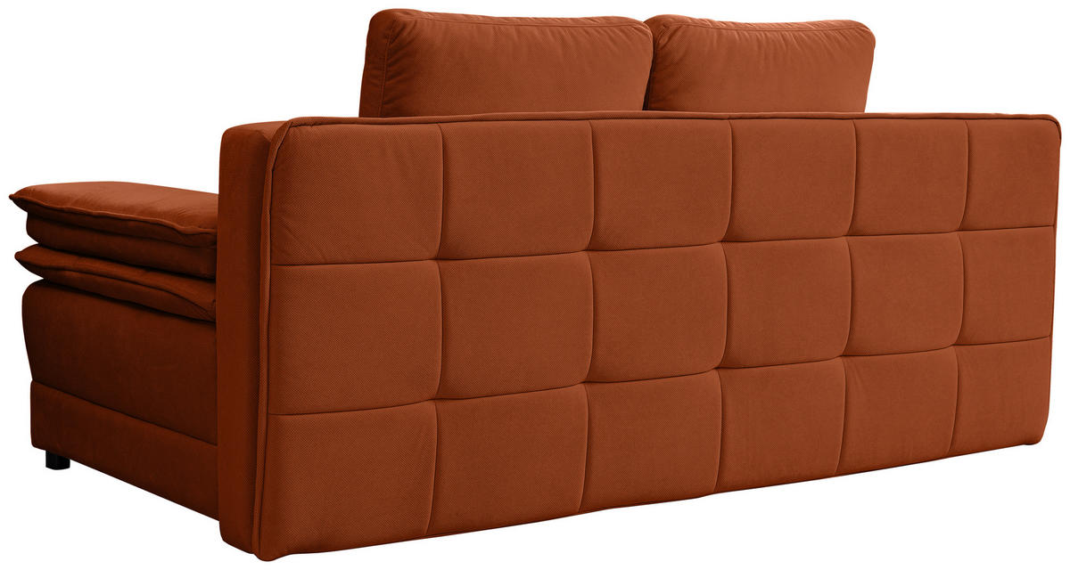 BÄDDSOFFA i vävt tyg rostfärgad  - svart/rostfärgad, Modern, textil/plast (202/73-92/105cm) - MID.YOU