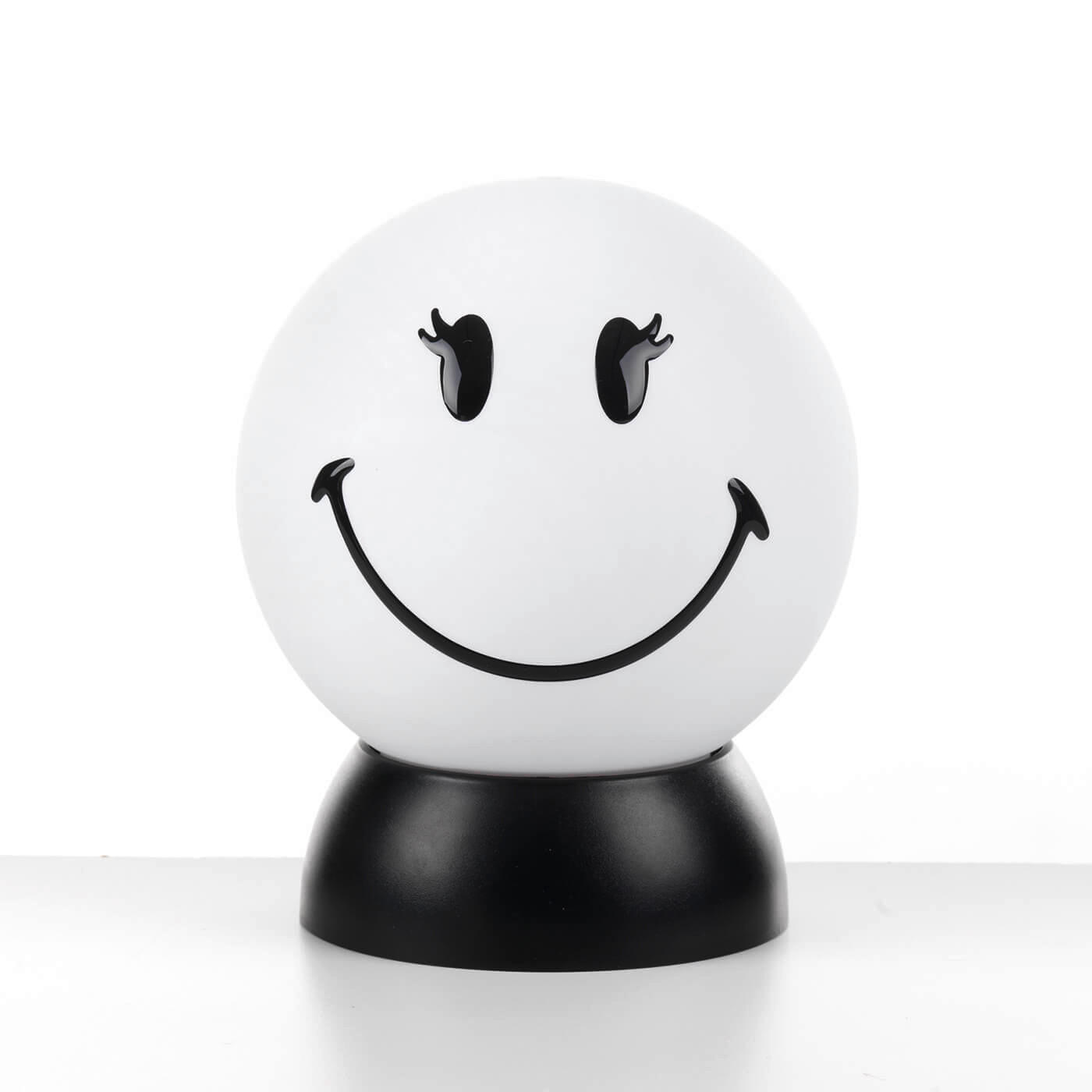 KINDERTISCHLEUCHTE 2001 SMILEY  - Weiß Hochglanz/Schwarz, Basics, Kunststoff (15/15/20cm)