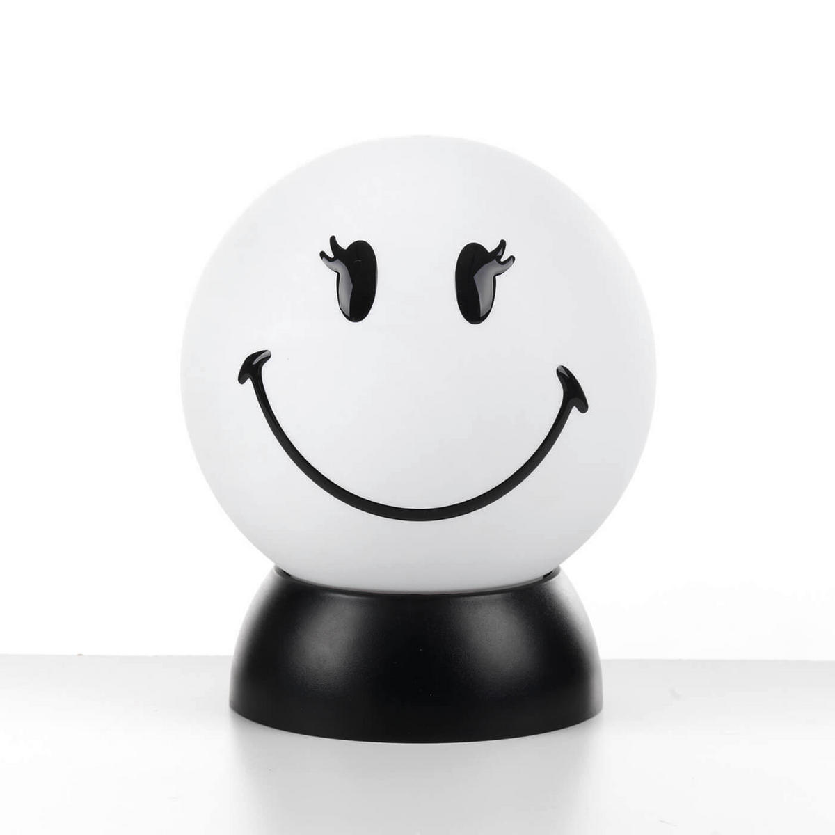 KINDERTISCHLEUCHTE 2001 SMILEY  - Weiß Hochglanz/Schwarz, Basics, Kunststoff (15/15/20cm)