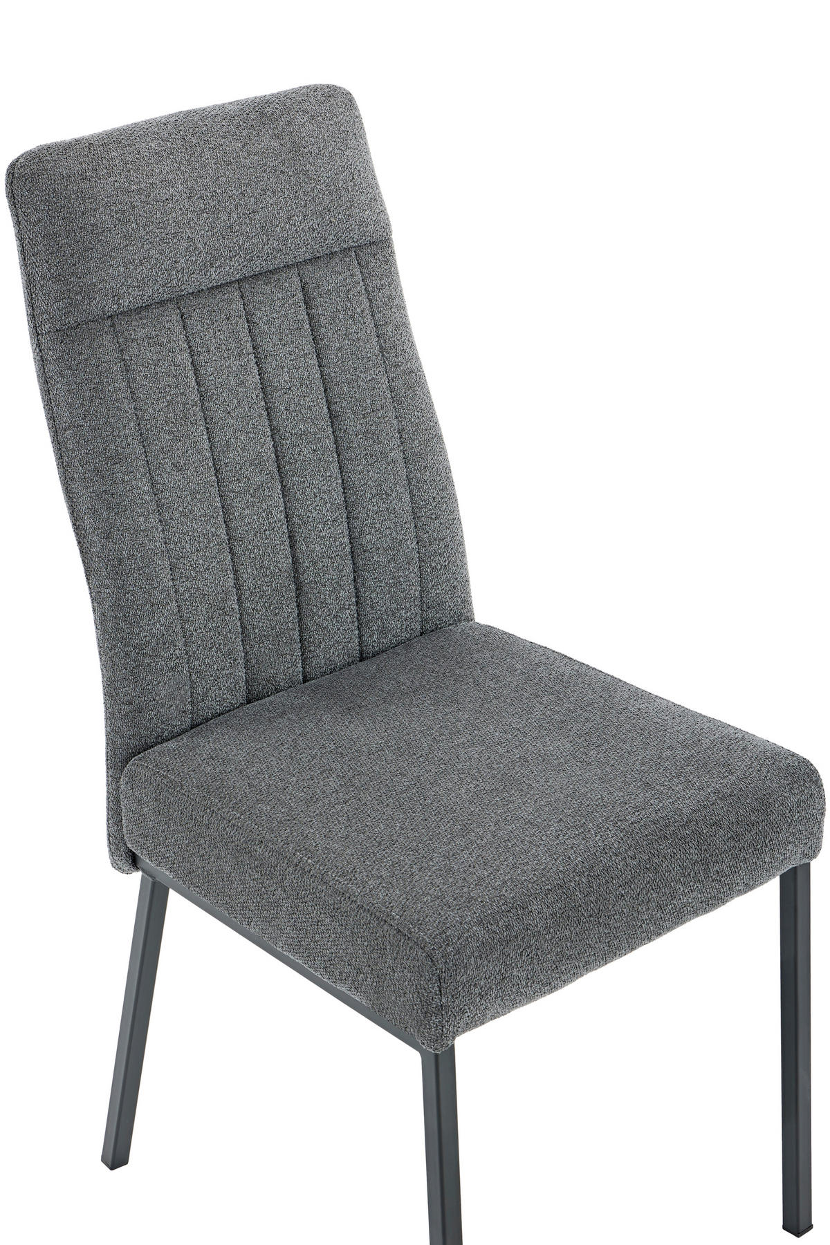 STUHL-SET 4 Stück  in Stahl Chenille  - Anthrazit/Schwarz, MODERN, Textil/Metall (44/95/63,5cm) - MID.YOU