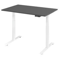 SCHREIBTISCH 120/80/64,5-129,5 cm  in Graphitfarben, Weiß  - Graphitfarben/Weiß, KONVENTIONELL, Holzwerkstoff/Metall (120/80/64,5-129,5cm) - Venda