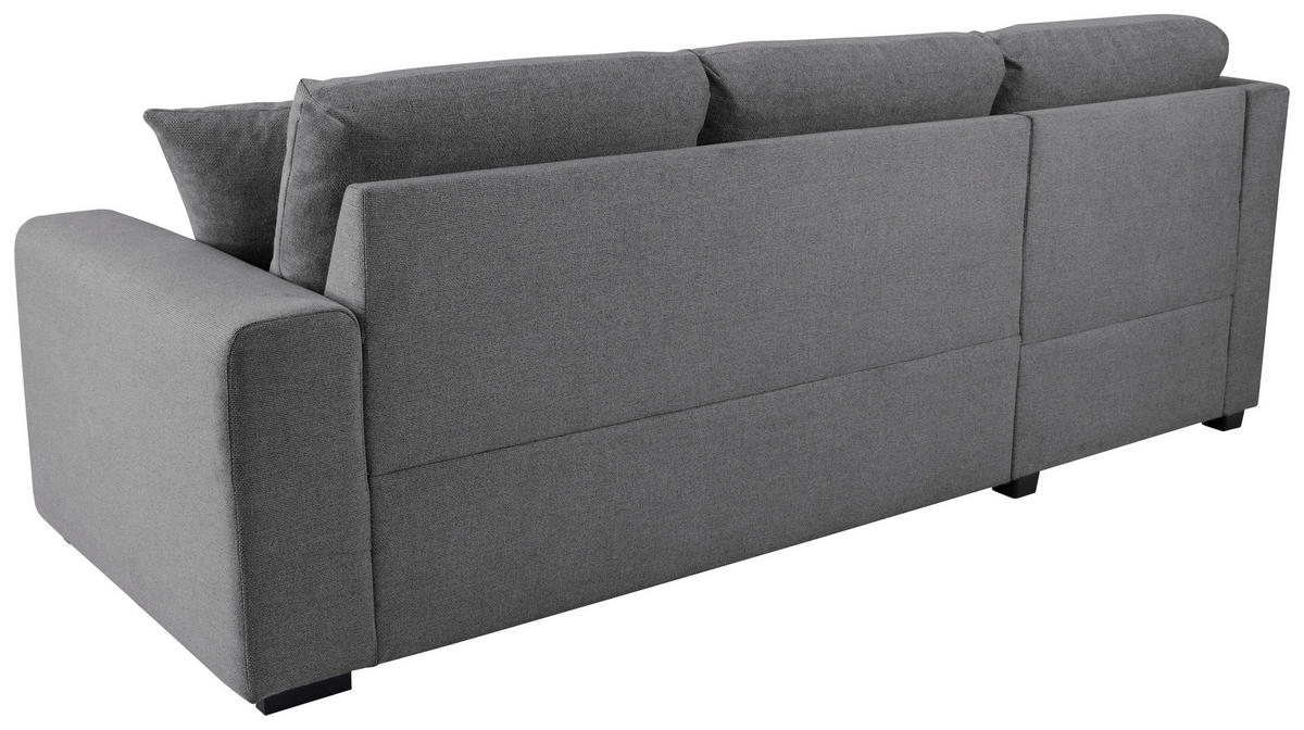ECKSOFA LUKAS Grau Struktur Zierkissen, Bettkasten  - Grau, Trend, Textil (158/239cm) - P & B