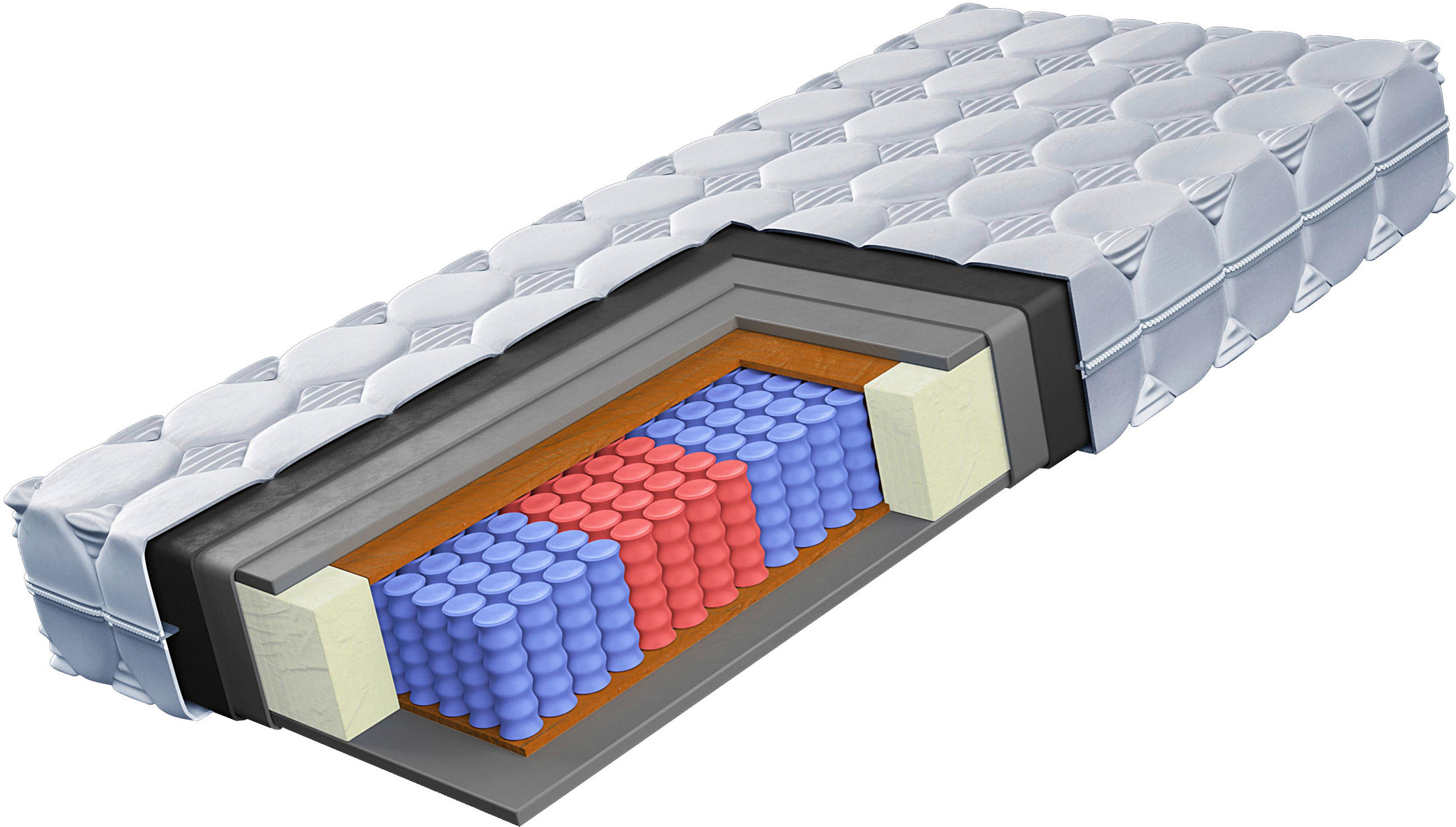 TAŠTIČKOVÁ MATRACE, 180/200 cm - bílá, Basics, textil (180/200cm) - Boxxx