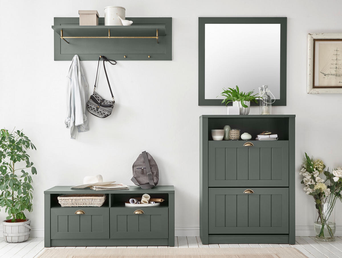 GARDEROBE 4-teilig  in 213/198/43 cm  - Grün, Design, Holzwerkstoff (213/198/43cm) - Modante