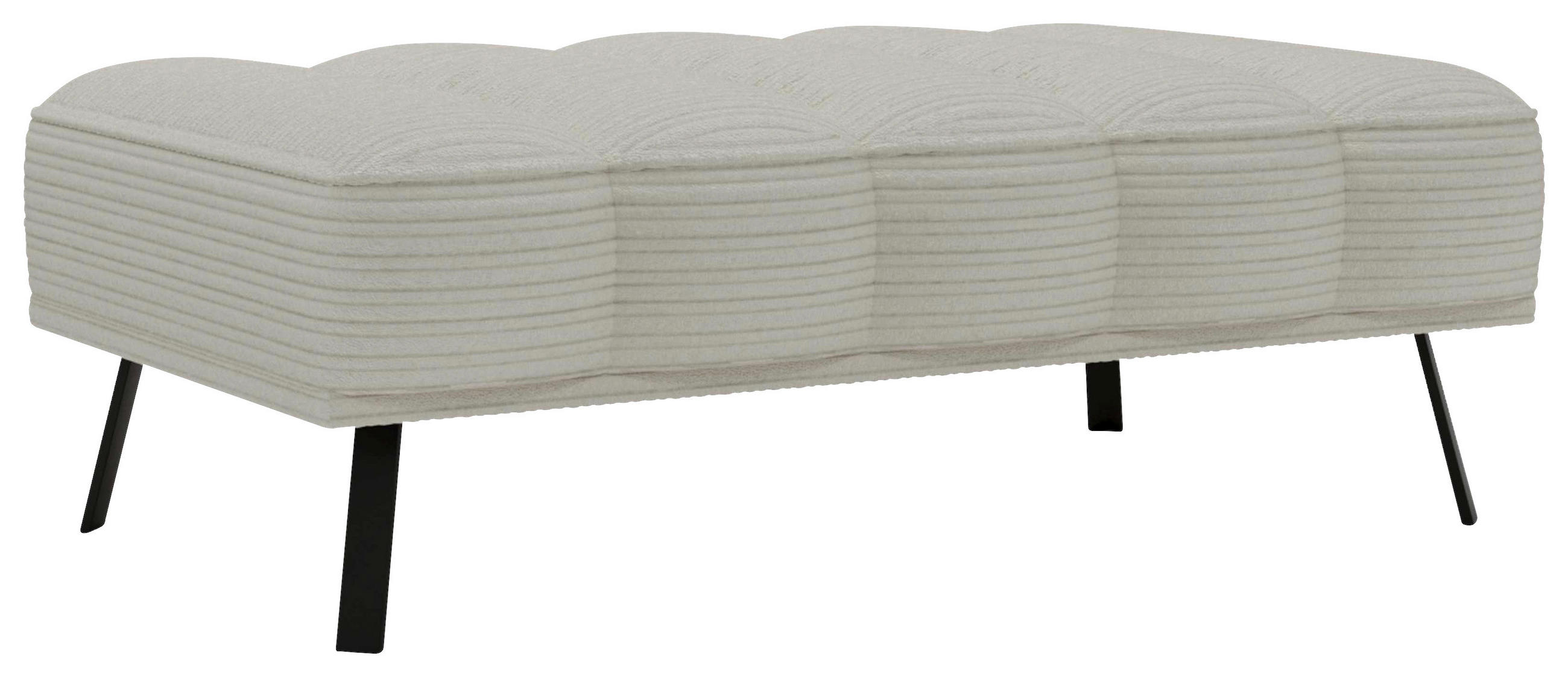 HOCKER Cord, Batyline® Naturfarben  - Schwarz/Naturfarben, Design, Textil/Metall (131/49/77cm) - Lomoco