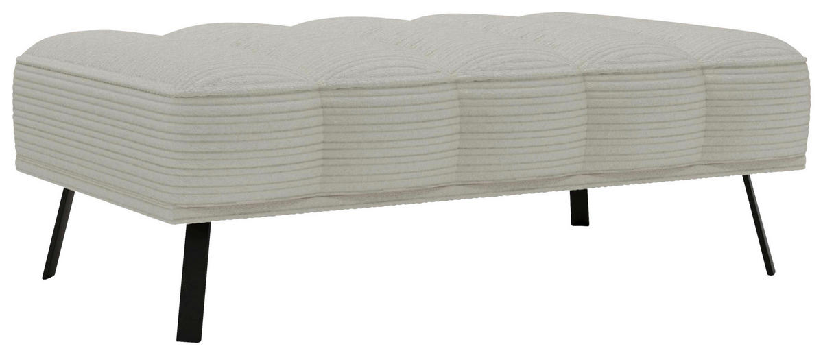HOCKER Cord, Batyline® Naturfarben  - Schwarz/Naturfarben, Design, Textil/Metall (131/49/77cm) - Lomoco