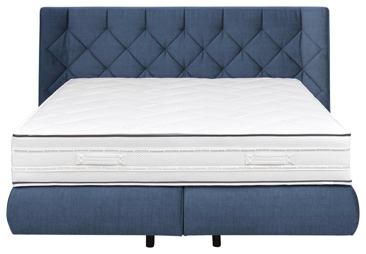 BOXSPRINGBETT 200/200 cm  in Blau  - Blau/Schwarz, KONVENTIONELL, Holz/Holzwerkstoff (200/200cm) - Dieter Knoll