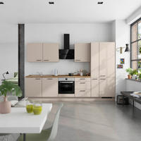 KÜCHENBLOCK Easytouch 330 cm  in Eichefarben, Sandfarben  - Sandfarben/Eichefarben, MODERN, Holzwerkstoff/Metall (330cm) - Nobilia