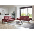 3-SITZER-SOFA in Velours Dunkelrot  - Beige/Schwarz, Design, Textil/Metall (222/89/104cm) - Dieter Knoll