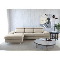 ECKSOFA in Mikrofaser Silberfarben  - Silberfarben, Konventionell, Textil/Metall (259/82/182cm) - Trendmanufaktur