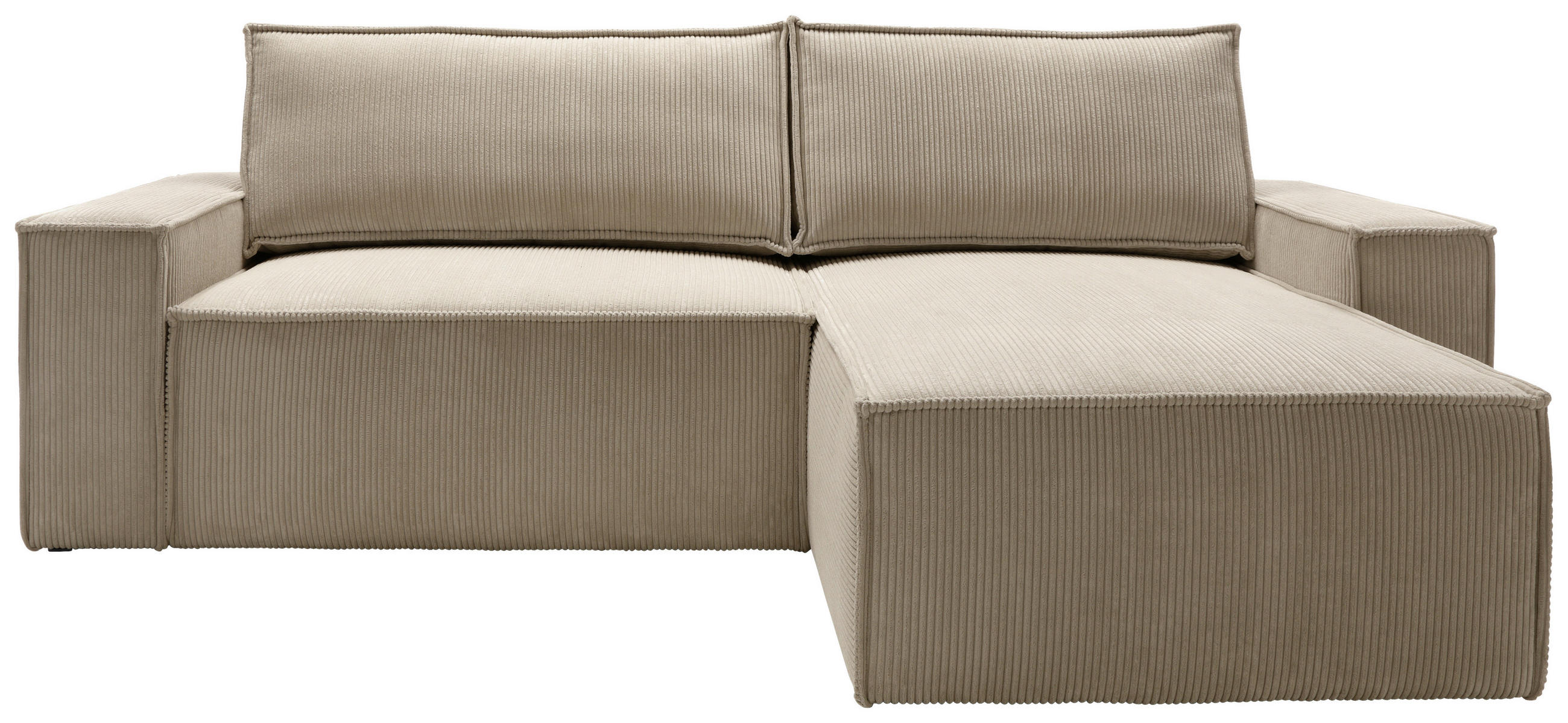 ECKSCHLAFSOFA Samt Taupe  - Taupe/Schwarz, KONVENTIONELL, Holz/Kunststoff (251/170cm) - MID.YOU