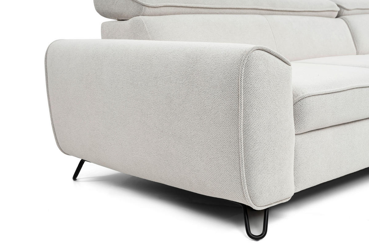 HÖRNSOFFA i flatväv vit  - vit/svart, Design, metall/textil (250/200cm) - Stylife