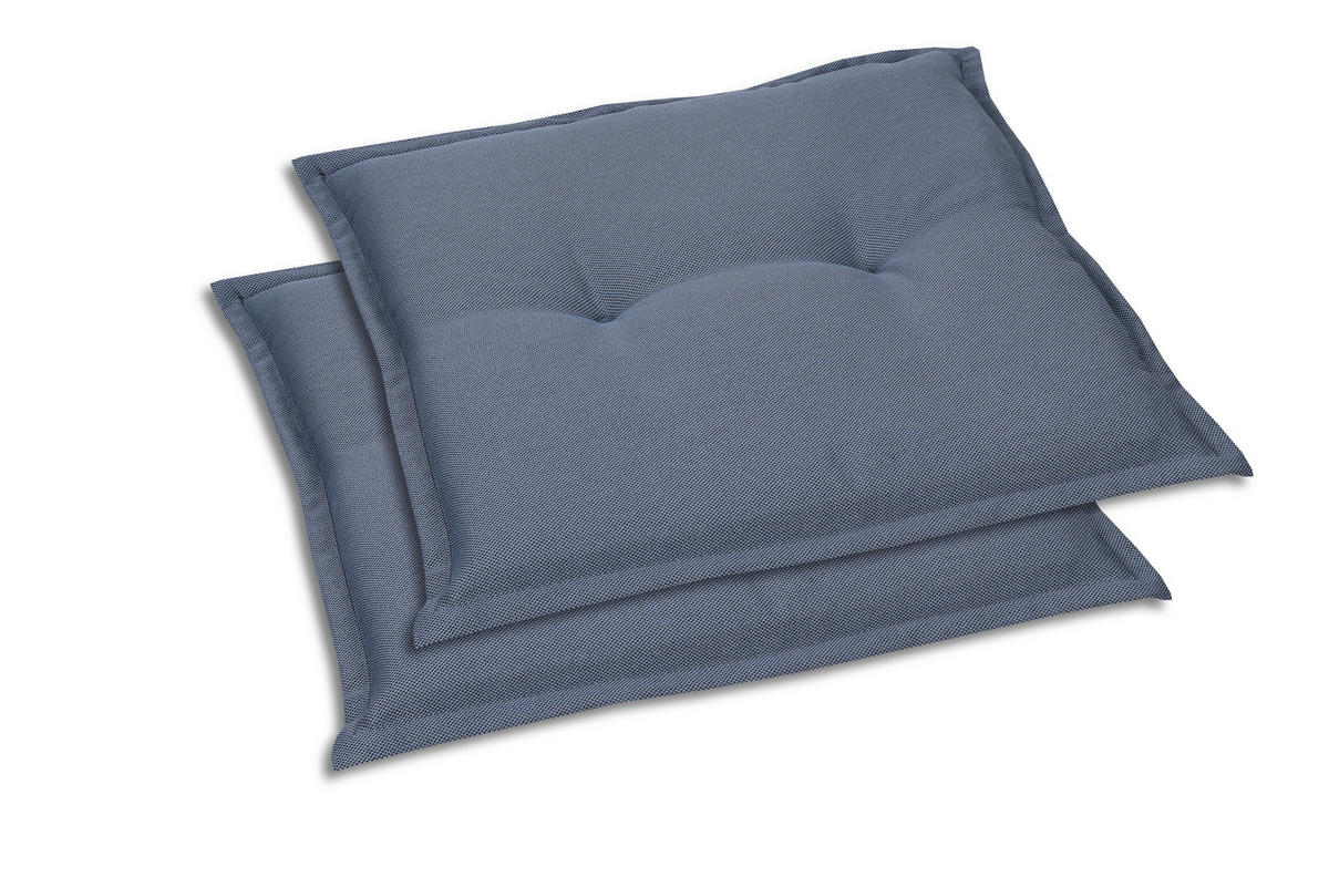 GARTENSITZKISSENSET Uni  - Blau, Basics, Textil (50/7/50cm)