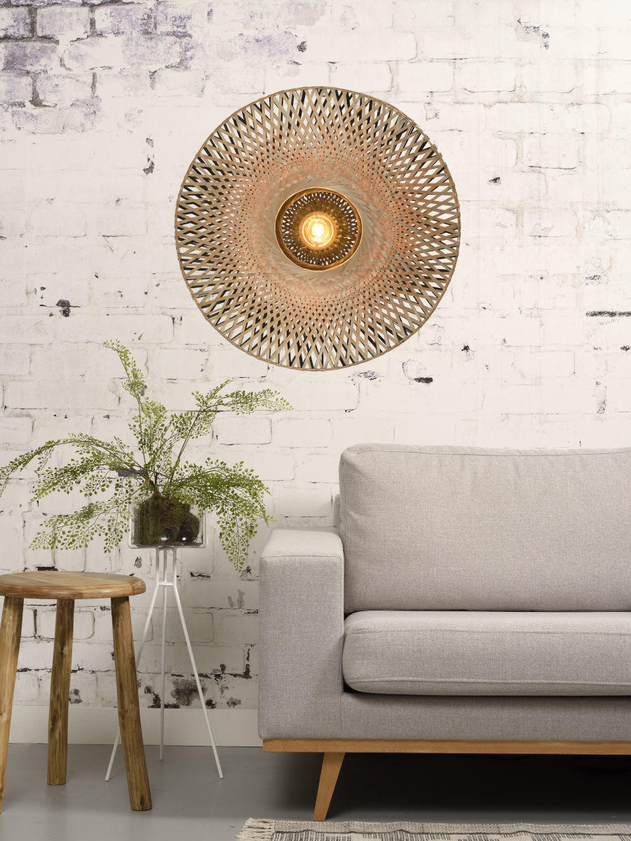 WANDLEUCHTE - Hellbraun/Schwarz, Natur, Naturmaterialien (87/20cm) - Good & Mojo