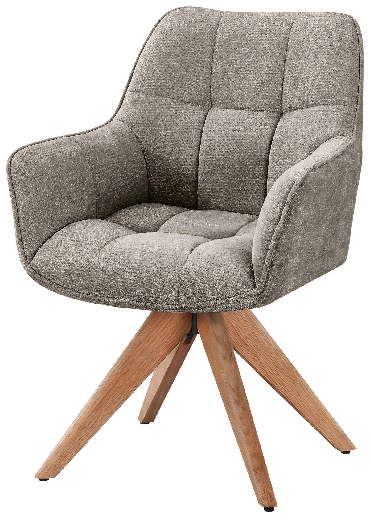 ARMLEHNSTUHL in Holz, Textil Eichefarben, Khaki  - Khaki/Eichefarben, Basics, Holz/Textil (64/85/62cm) - Livetastic