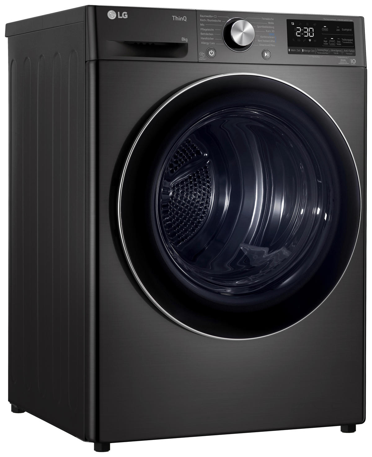WÄRMEPUMPENTROCKNER RT80V9B  - Chromfarben/Schwarz, Basics, Glas/Kunststoff (59.5/203/67.5cm) - LG