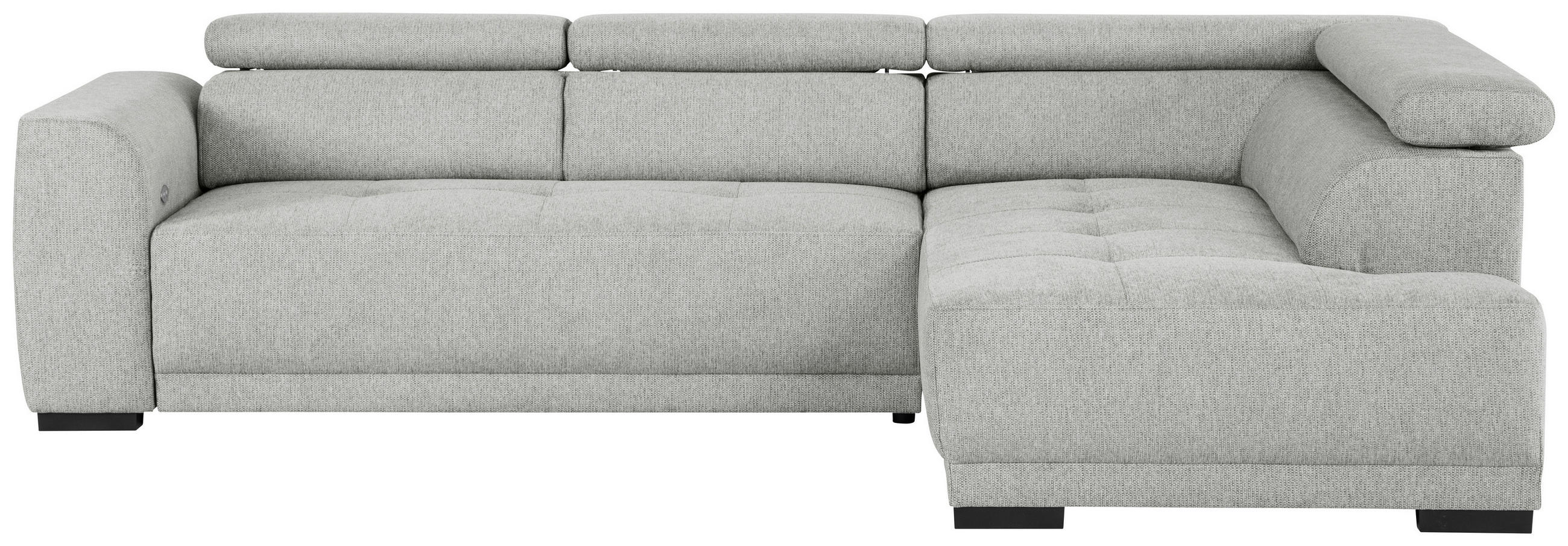 ECKSOFA Ottomane rechts, Eckteil  Grau Struktur  - Schwarz/Grau, Design, Kunststoff/Textil (284/205cm) - Xora
