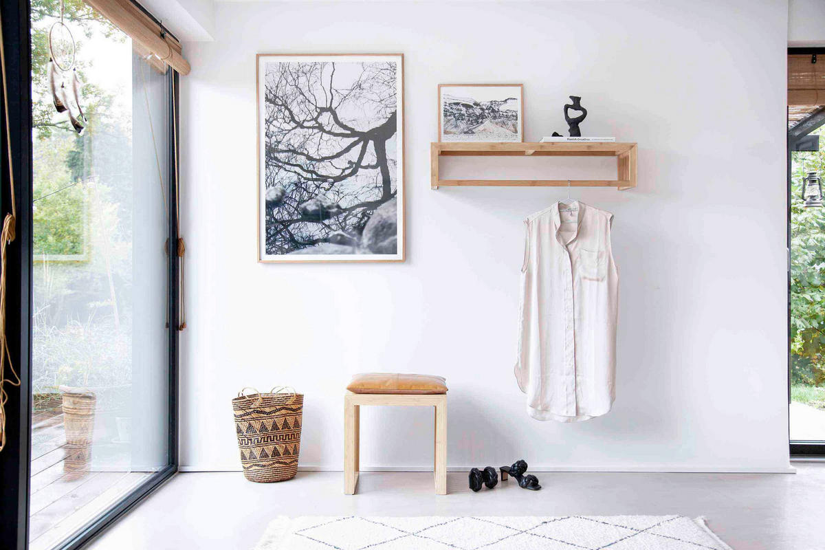 WANDGARDEROBE 94,5/20/27 cm  - Naturfarben, Design, Holz (94,5/20/27cm) - MID.YOU