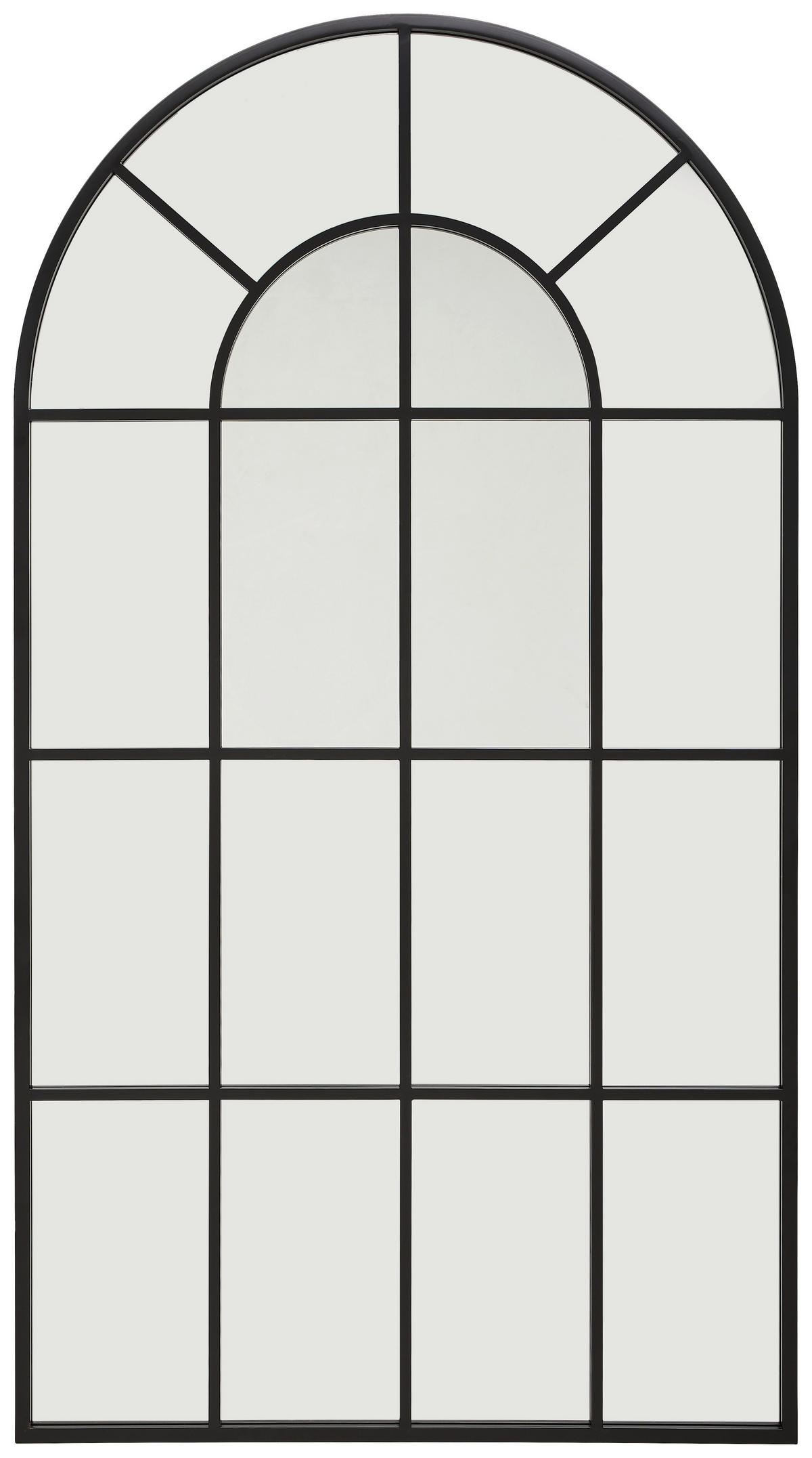 STENSKO OGLEDALO, 100/180/3 cm kovina, steklo, leseni material  - črna, Design, kovina/steklo (100/180/3cm) - MID.YOU