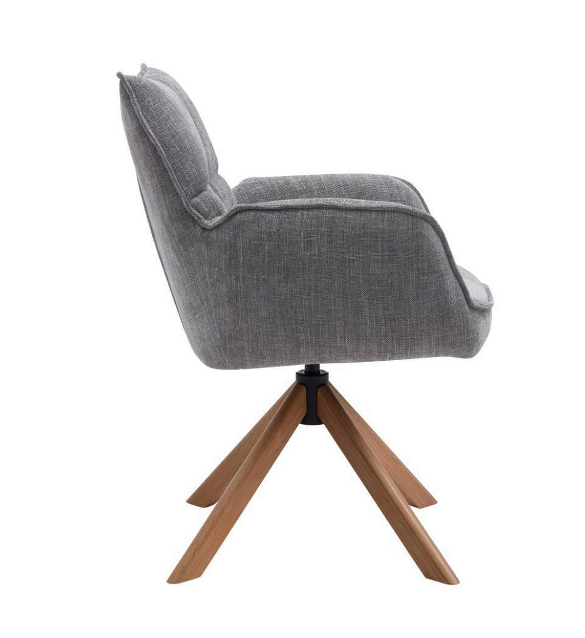 ARMLEHNSTUHL-SET 2 Stück  in Chenille  - Graphitfarben/Naturfarben, MODERN, Holz/Textil (59/86/65cm) - Livetastic