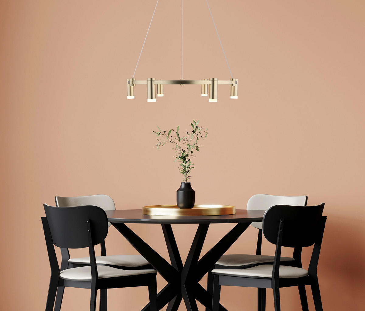 HÄNGELEUCHTE 62/120 cm  - Goldfarben/Opal, Trend, Kunststoff/Metall (62/120cm) - Collet's Monde