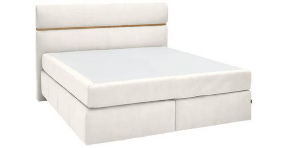 BOXSPRINGBETT 180/200 cm in Weiß, Eichefarben - Eichefarben/Schwarz, KONVENTIONELL, Holz/Kunststoff (180/200cm) - Dieter Knoll