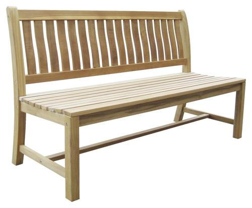 3-SITZER-BANK Teakholz  Edelstahl  - Edelstahlfarben/Teakfarben, LIFESTYLE, Holz/Metall (150/93/61cm) - Zebra Süd