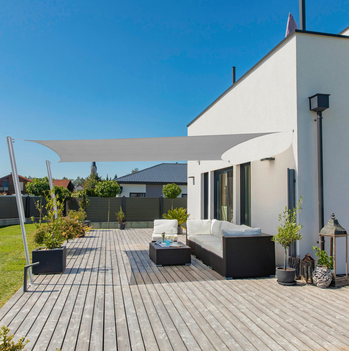 ZAHRADNÍ PLACHTA PROTI SLUNCI 260/360 cm - šedá, Basics, textil (260/360cm)