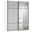 SCHWEBETÜRENSCHRANK 201/223/68 cm 2-türig Grau, Weiß  - Schwarz/Weiß, KONVENTIONELL, Glas/Holzwerkstoff (201/223/68cm) - Novel