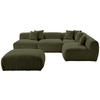 ECKSOFA inkl. Hocker BLOOM Olivgrün Flachgewebe, Teddystoff  - Olivgrün, Trend, Textil (315/235cm) - Livetastic