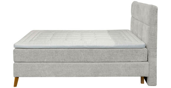 BOXSPRINGBETT 180/200 cm  in Hellgrau  - Eichefarben/Hellgrau, KONVENTIONELL, Holz/Textil (180/200cm) - Carryhome