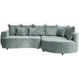 ECKSOFA in Chenille Mintgrün  - Schwarz/Mintgrün, Design, Kunststoff/Textil (307/194cm) - Carryhome