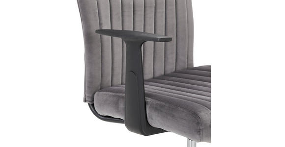 DREHSTUHL Samt Grau, Schwarz  - Schwarz/Grau, KONVENTIONELL, Kunststoff/Textil (50/93-101/62cm) - Carryhome