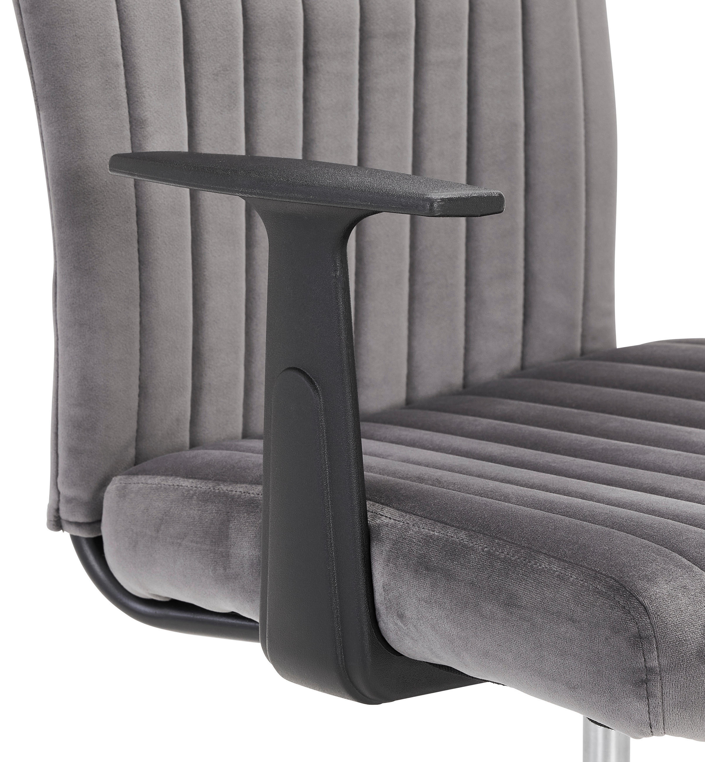 FORGÓSZÉK  bársony szürke, fekete  - fekete/szürke, Konventionell, műanyag/textil (50/93-101/62cm) - Carryhome