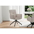 ARMLEHNSTUHL  Sitzfläche 360° drehbar, inklusive Armlehnen, automatische Rückholfunktion Webstoff  - Taupe/Schwarz, Design, Textil/Metall (65/91/65cm) - Novel