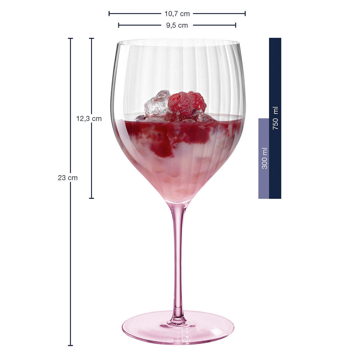KOKTÉLOS POHÁR - rózsaszín, Trend, Üveg (750ml) - Leonardo