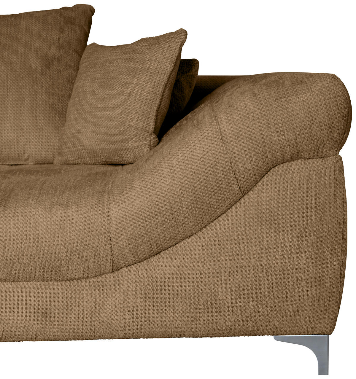 ECKSOFA in Chenille Rostfarben  227/329 cm  - Chromfarben/Rostfarben, KONVENTIONELL, Textil/Metall (227/329cm) - Carryhome