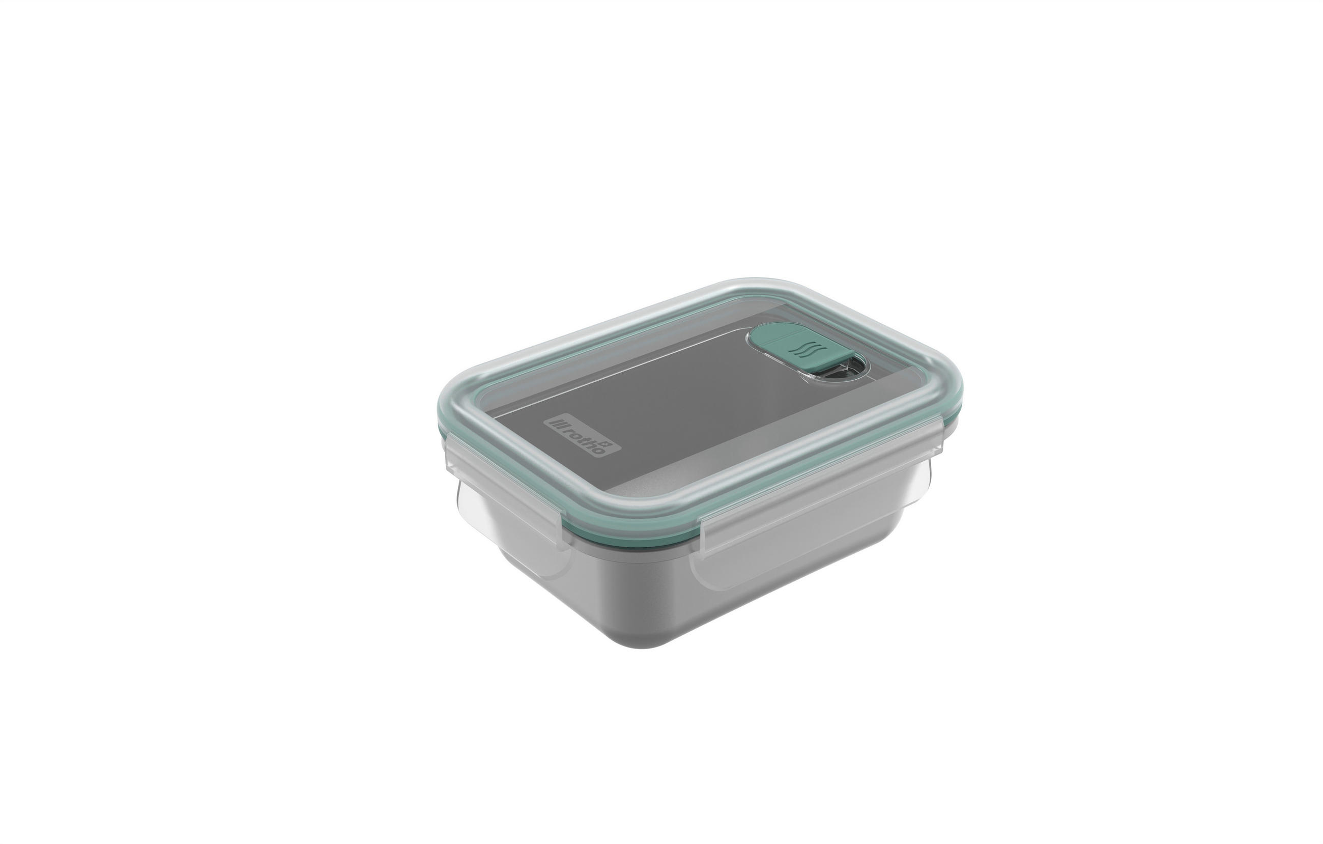 CLIPBOX 0,5 l  - Salbeigrün/Hellgrau, Basics, Kunststoff/Metall (12/15,6/6,5cm) - Rotho