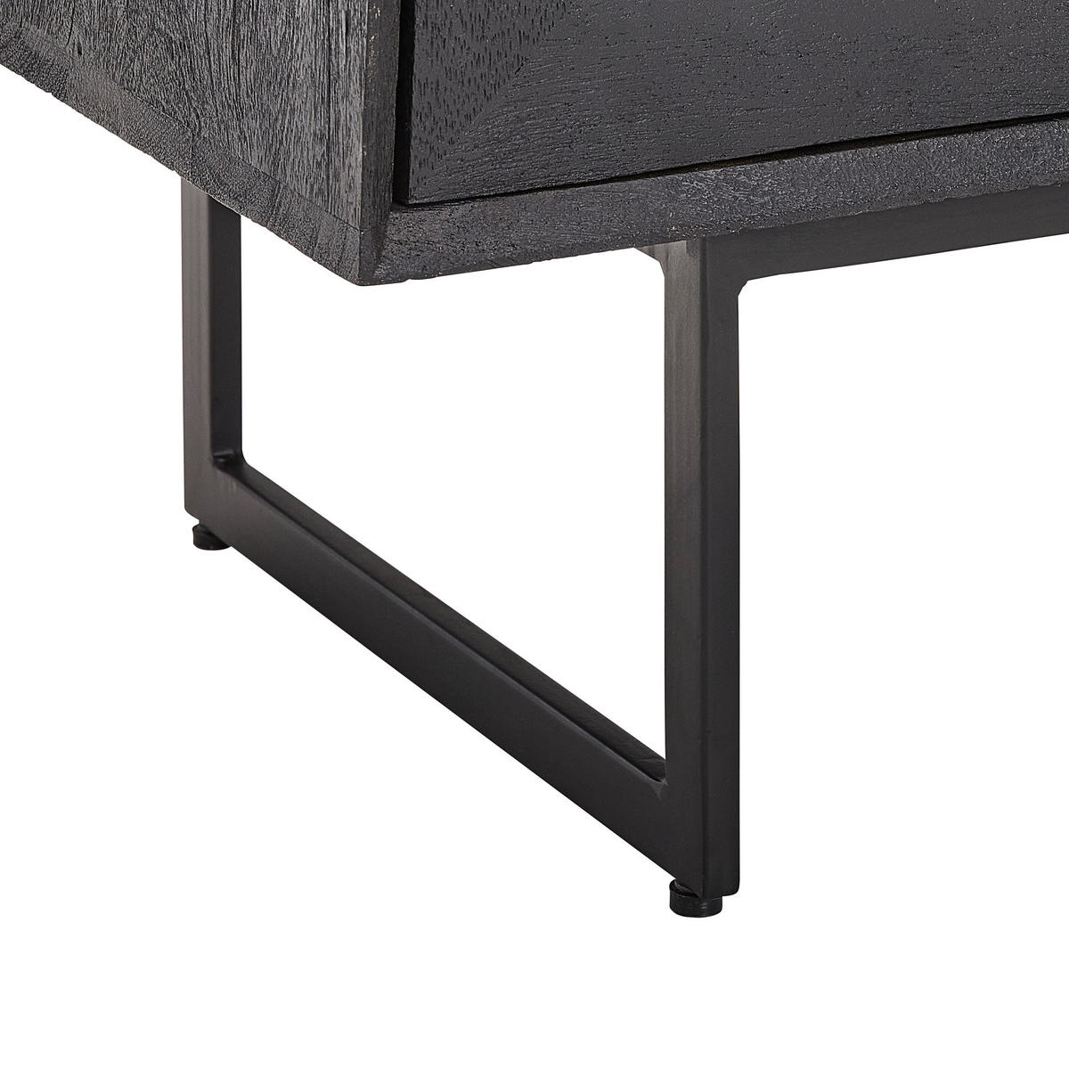 Nassau Lowboard  in 180/65/40 cm  - Schwarz, Design, Holz/Metall (180/65/40cm) - Livetastic