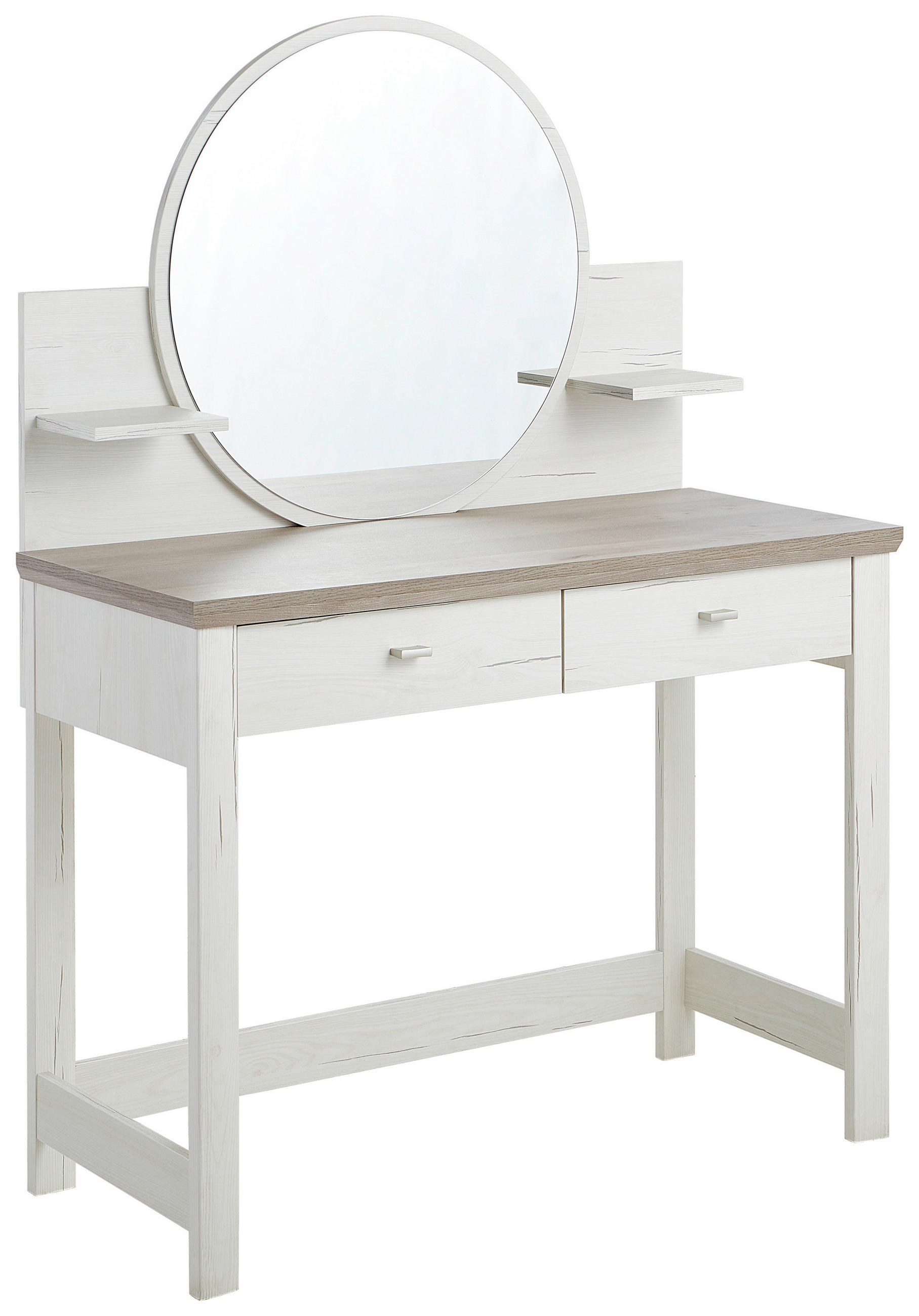 SCHMINKTISCH Grau, Weiß - Weiß/Grau, LIFESTYLE (104,3/45/143cm) - Hom`in