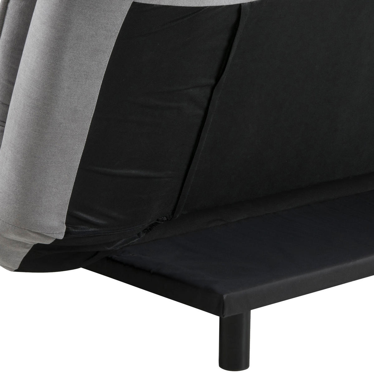 SCHLAFSOFA in Textil Hellgrau  - Hellgrau/Schwarz, Design, Textil/Metall (196/91/98cm) - MID.YOU