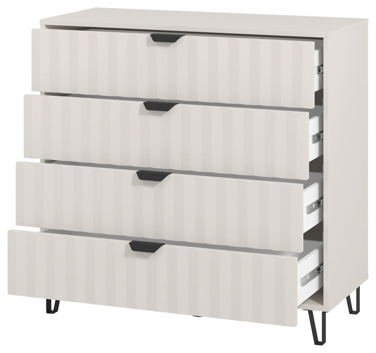 KOMMODE  in 93/90/40 cm  - Kaschmir/Schwarz, Basics, Holzwerkstoff/Metall (93/90/40cm) - Carryhome