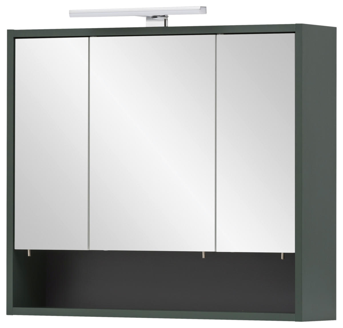 SPIEGELSCHRANK 70/64,2/16 cm  - Waldgrün/Nickelfarben, MODERN, Glas/Holzwerkstoff (70/64,2/16cm) - Stylife