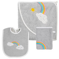 FROTTIERSET REGENBOGEN Grau  - Grau, Basics, Textil