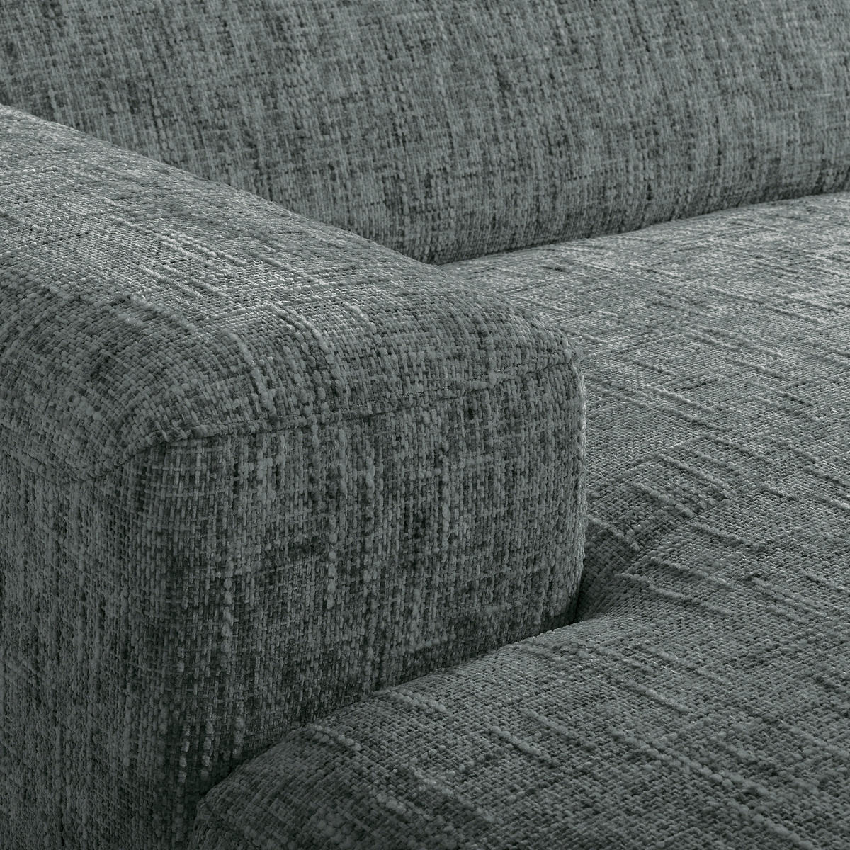 ECKSOFA PORTLAND Anthrazit Struktur Kopfteilverstellung  - Chromfarben/Anthrazit, Design, Holz/Textil (187/295cm) - Livetastic