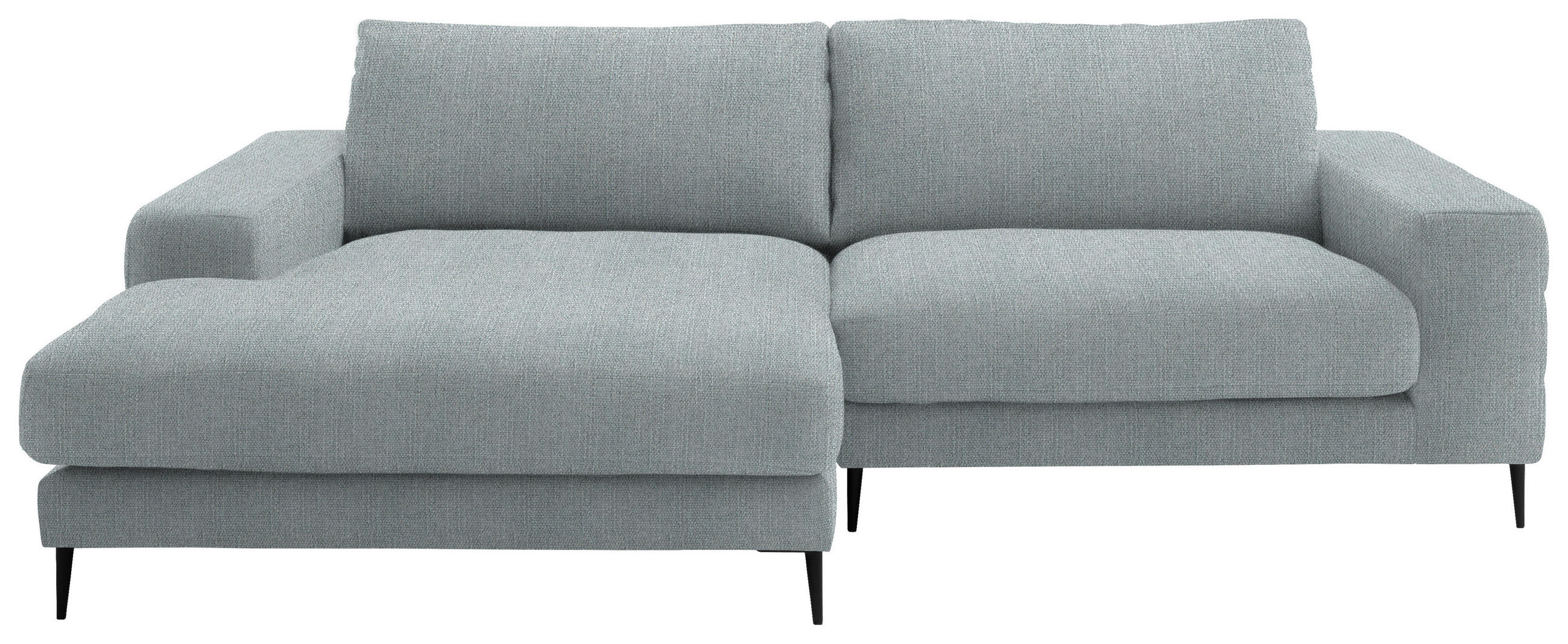 ECKSOFA in Flachgewebe Hellblau  - Schwarz/Hellblau, Design, Textil/Metall (177/253cm) - Dieter Knoll